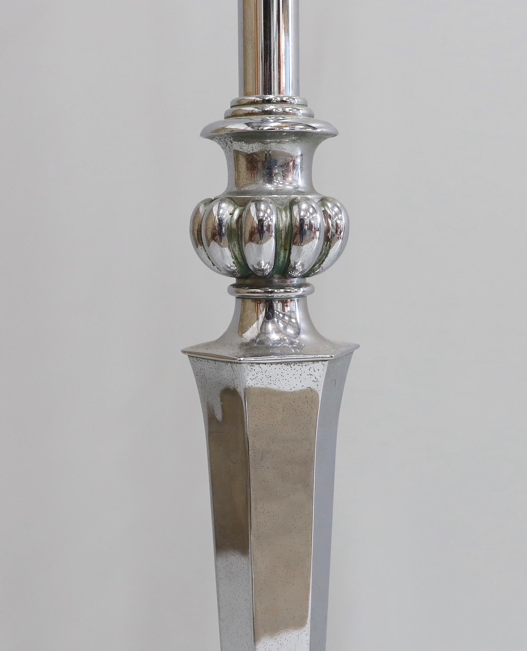 An early 20th century chrome plated telescopic standard lamp